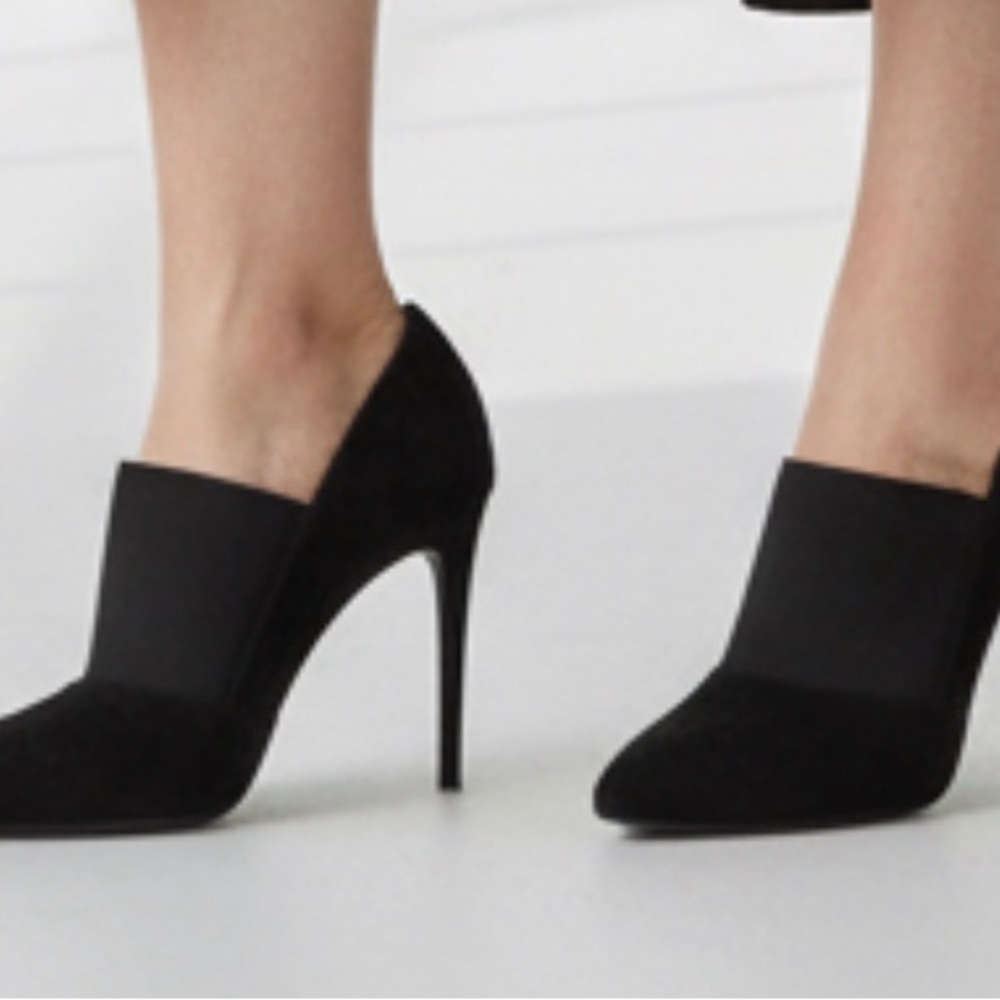 Black Suede Stiletto 8.5 4 Inch Heels Spain Made Shoes Leather European Brand - Picture 10 of 13